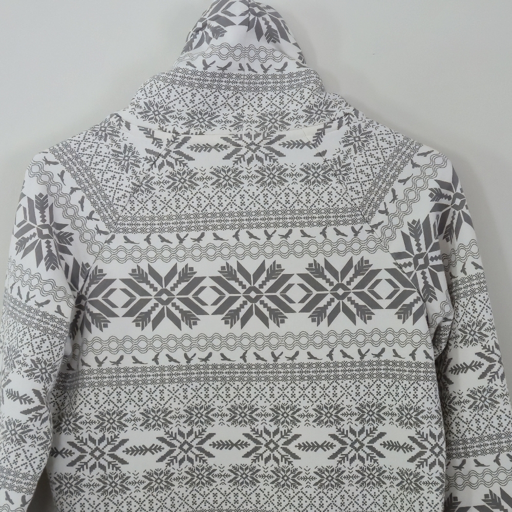 Edc Medium Nordic Hoodie Grey White Pattern Pullover Soft Cotton Blend Casual - Picture 8 of 14